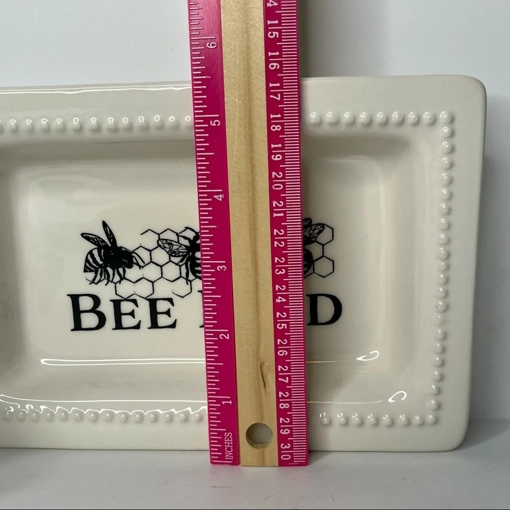 Ashland Ceramic Bee Kind Trinket Tray Cream English Garden‎ New Ring Desk Dish